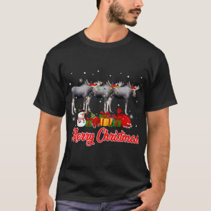 Camiseta Moose Christmas Pajama Funny Xmas Lights