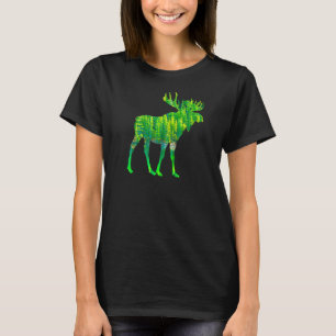 Camiseta Moose Deer Reindeer Animal Motif Floresta Selvagem