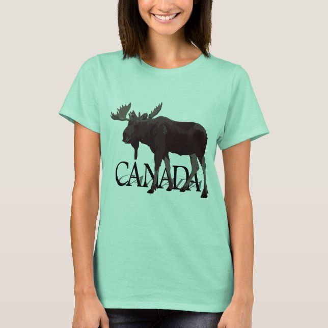 Camiseta Moose do Canadá Camisas Souvenir do Canad (Frente)