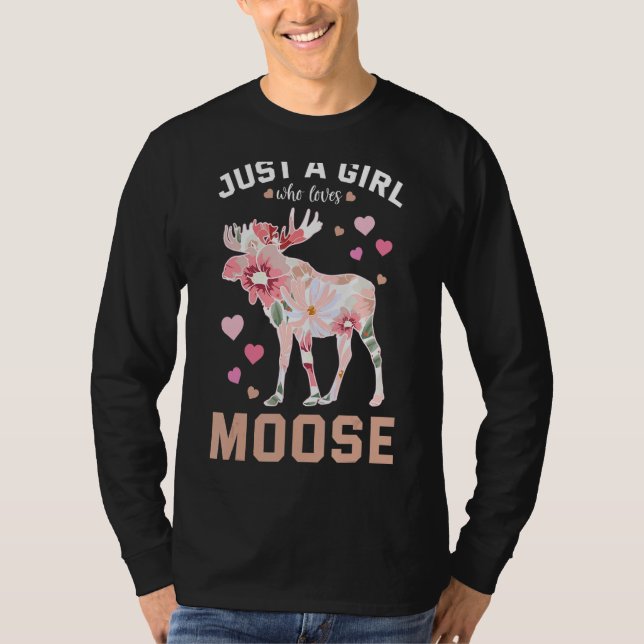 Camiseta Moose Elk Deer Flower Floral (Frente)