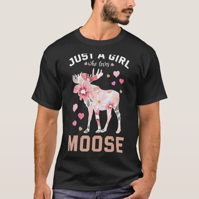 Camiseta Moose Elk Deer Flower Floral (Frente)
