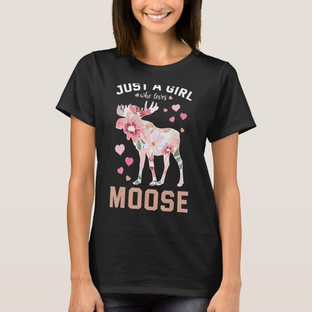 Camiseta Moose Elk Deer Flower Floral (Frente)