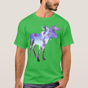 Camiseta Moose Forest Night Sky