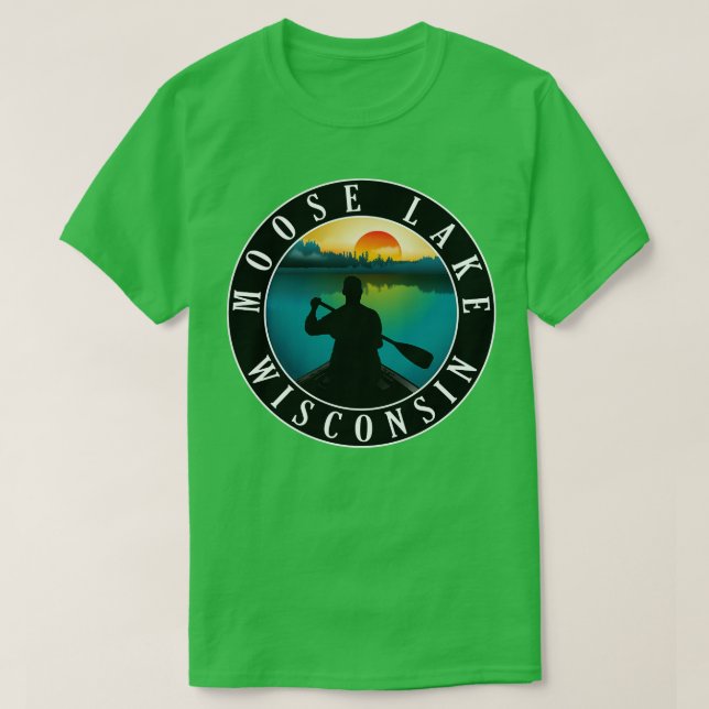 Camiseta Moose Lake Wisconsin Canoagem 2 (Frente do Design)