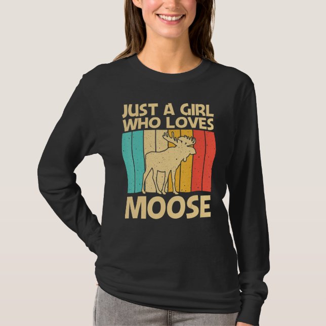 Camiseta Moose legal Para Meninas Crianças Moose Vez Touro (Frente)