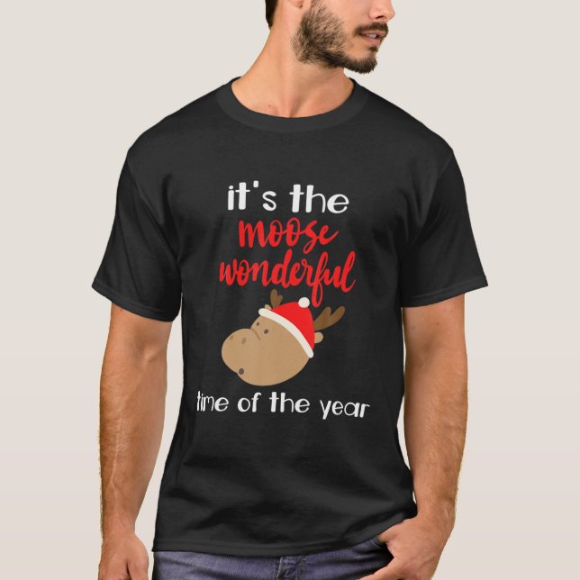 Camiseta Moose Lover Moose Hunter Holiday Gift Funny Christ (Frente)