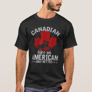 Camiseta Moose Maple Leaf Canadense Like A American Canada
