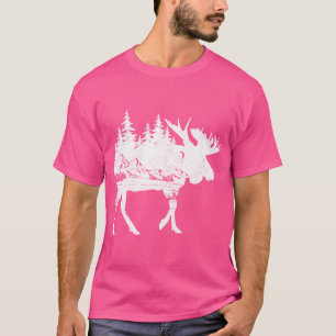 Camiseta Moose Nature Alaska Ancando Caça De Pesca