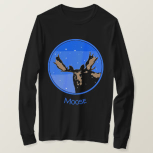 Camiseta Moose no inverno - Arte original sobre a vida selv