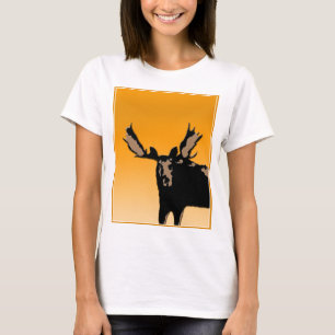 Camiseta Moose no Sunset - Arte original sobre a vida selva