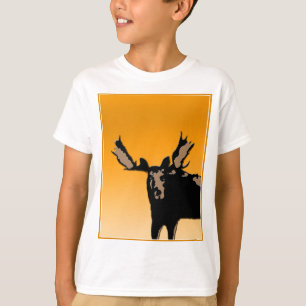 Camiseta Moose no Sunset - Arte original sobre a vida selva