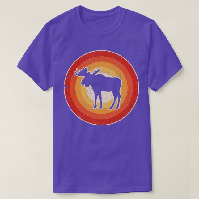 Camiseta Moose Sunset Retro for Men Women Boys Girls Kids A (Frente do Design)