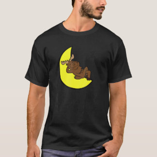 Camiseta Moose Tired Nap All Day Sleep All Night Cute Moose