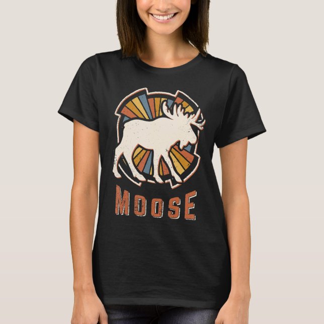 Camiseta Moose Vintage Refletindo Amor Animal Clássico (Frente)