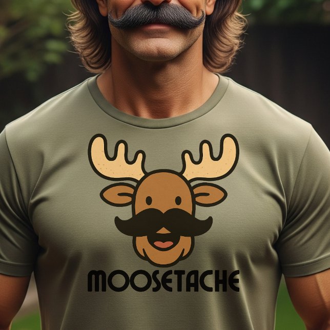 Camiseta Moosetache Funny Moose With Mustache Dad Gifts  (Criador carregado)