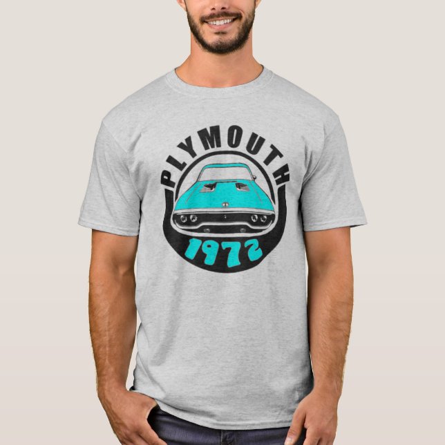 Camiseta Mopar - 1972 Plymouth Roadrunner Petty Blue (Frente)