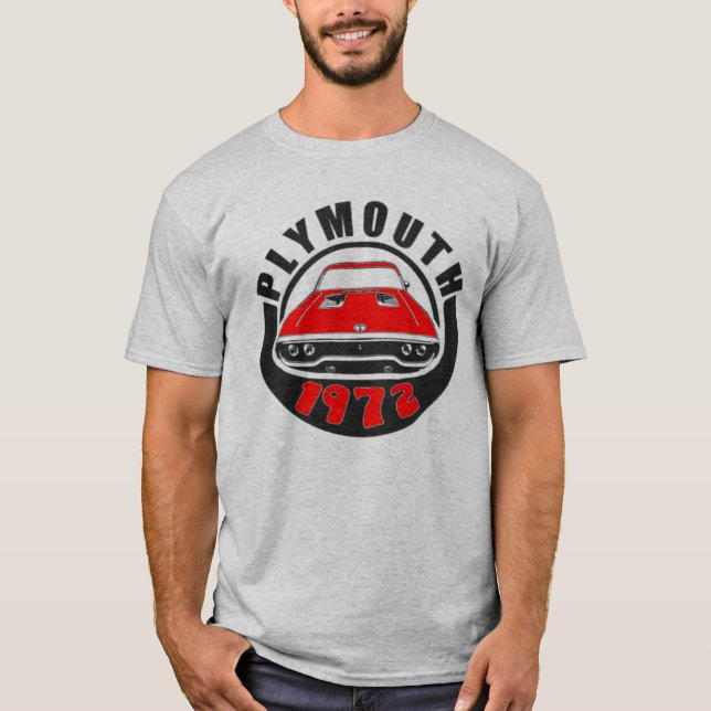 Camiseta Mopar - 1972 Plymouth Roadrunner Tor Red (Frente)