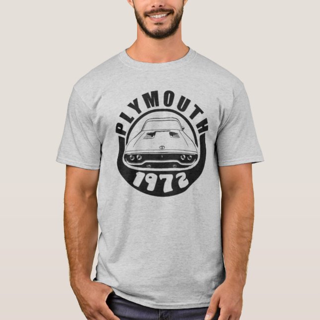 Camiseta Mopar - Plymouth Roadrunner White, 1972 (Frente)