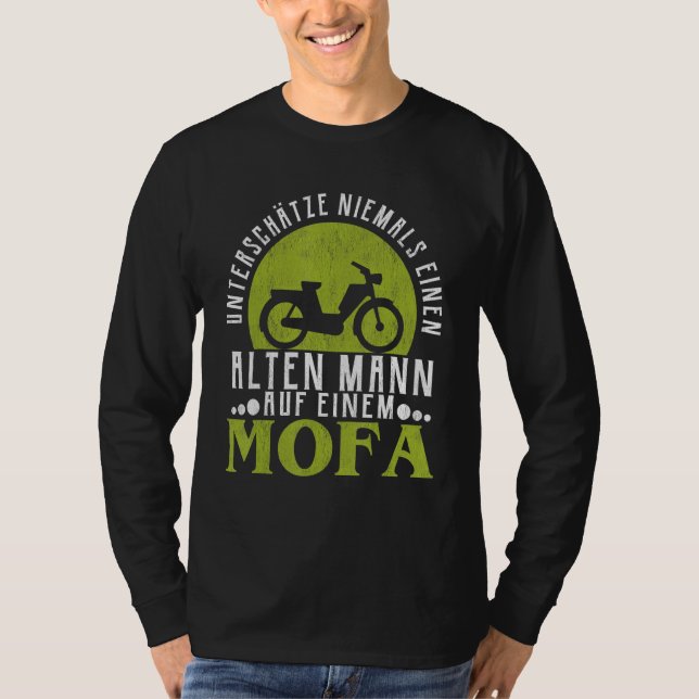 Camiseta Moped Moped Motorcycle Men Biker Ideia (Frente)