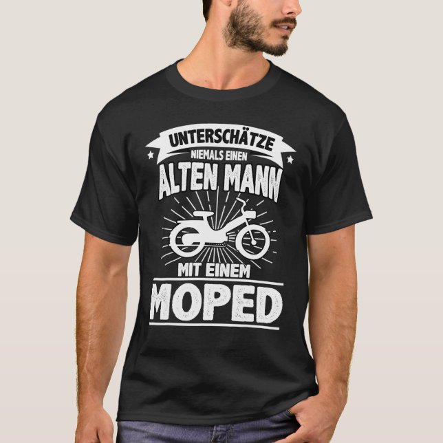 Camiseta Moped Mopeds Moped Patinete Mochute Biker de Duas  (Frente)