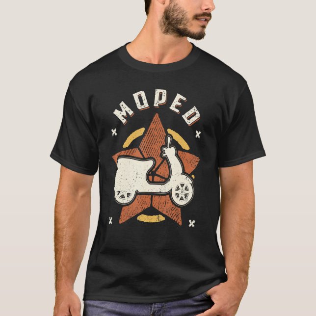 Camiseta Moped Vintage Retro Classic (Frente)