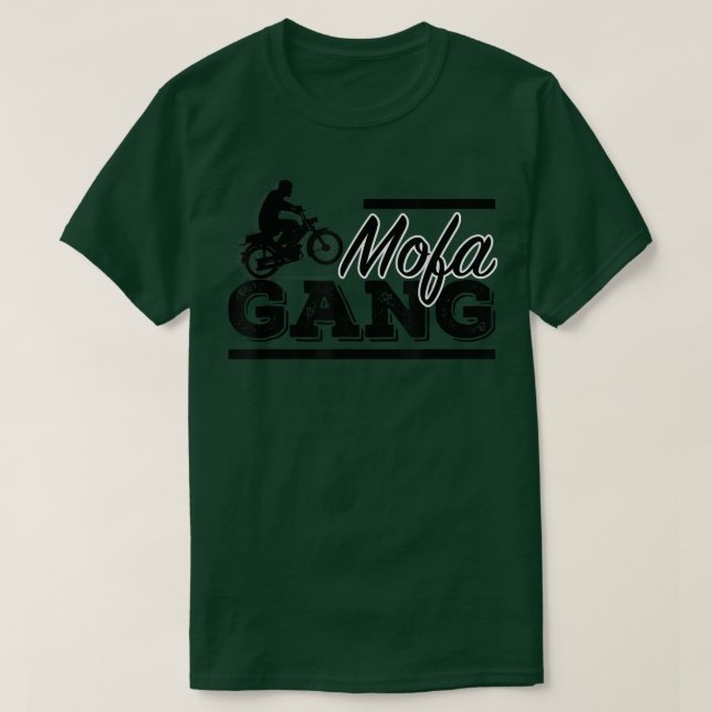 Camiseta Mops - motocicleta movida (Frente do Design)