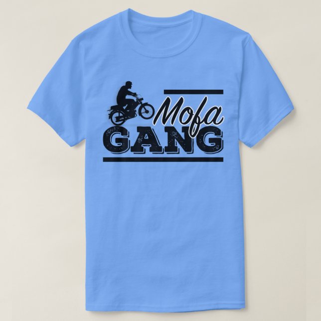 Camiseta Mops - motocicleta movida (Frente do Design)