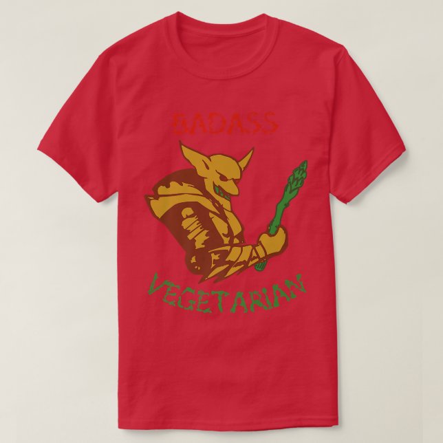 Camiseta Morador vegetariano (demônio) legal engraçado de v (Frente do Design)