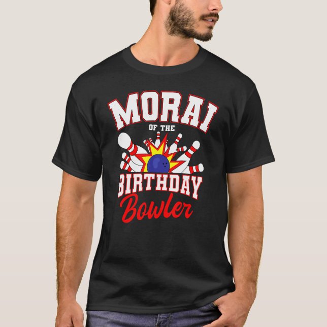 Camiseta Morai, Do Partido Da Boliche De Aniversário De Bow (Frente)