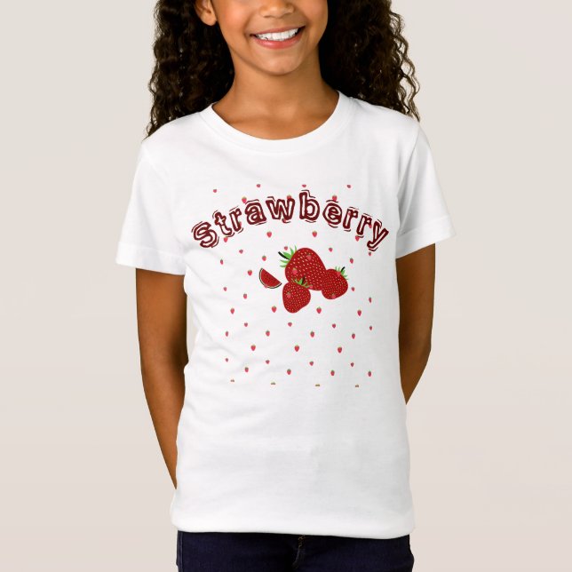 Camiseta Morango Bonito De Verão Meninas (Frente)
