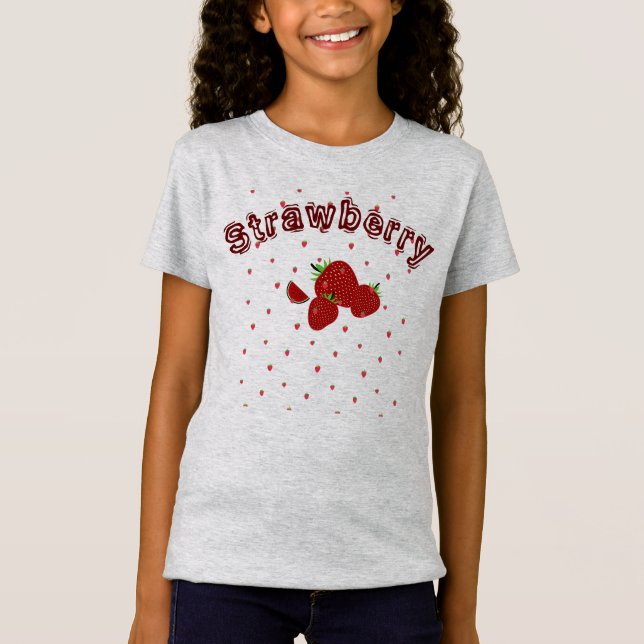 Camiseta Morango Bonito De Verão Meninas (Frente)