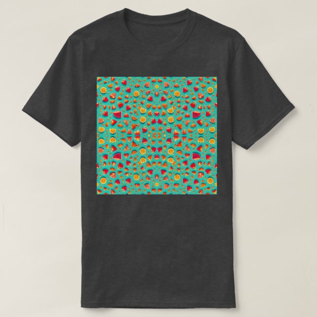 Camiseta Morango de aquarela e Fruta de limão (Frente do Design)