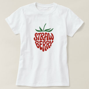 Camiseta Morango - Design Gráfico de Fruta Retro Estético