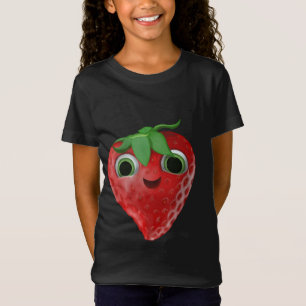 Camiseta Morango-Fruta-Bitten Sorridente