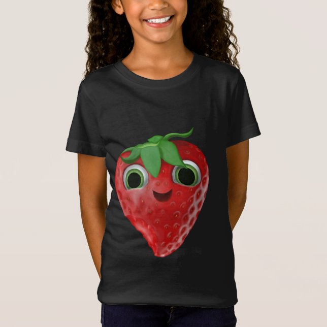 Camiseta Morango-Fruta-Bitten Sorridente (Frente)