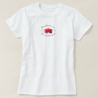 Camiseta Morango fruta vermelho doce fresco