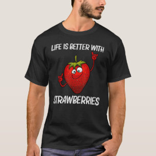 Camiseta Morango legal Para Homens Frutas Morangos B