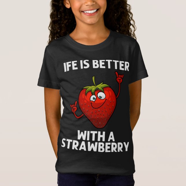 Camiseta Morango legal Para Homens Frutas Morangos B (Frente)