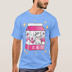 Camiseta Morango Leite Bebida Kawaii Manga Anime Japão Gra