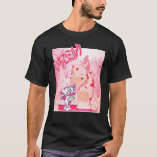 Camiseta Morango Leite Dabbing Cow Cuja Fatia