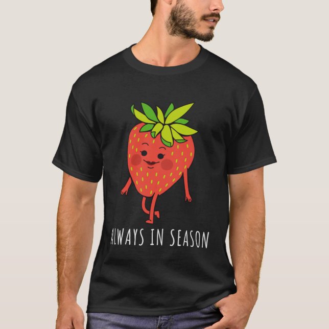 Camiseta Morango Morango Gráfico Gráfico Curto Morango Mora (Frente)
