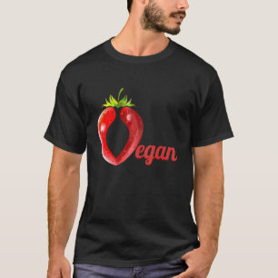Camiseta Morango Que Constitui A Letra V Para O Vegan