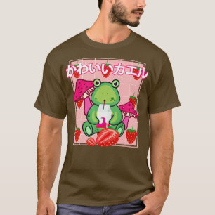 Camiseta Morango Sapo bonito Retro anos 90 Estético Kawaii