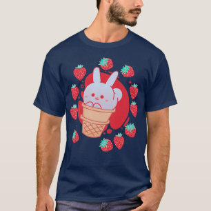 Camiseta Morango Sorvete Coelho Coelho Picolé Mochi