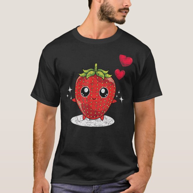 Camiseta Morango Vermelho Berry Fruta de Verão Morango (Frente)