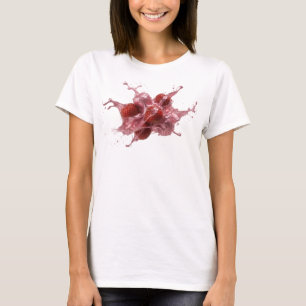 Camiseta Morangos Abstratos Rosa Atraente