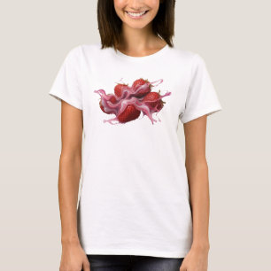 Camiseta Morangos Abstratos Vermelhos que Chamam a Atenção