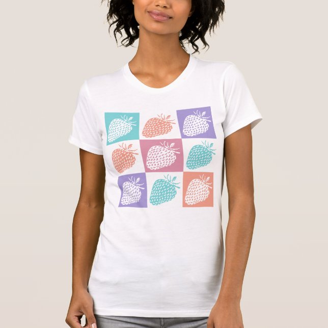 Camiseta Morangos Colorido Verão (Frente)