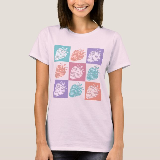 Camiseta Morangos Colorido Verão (Frente)
