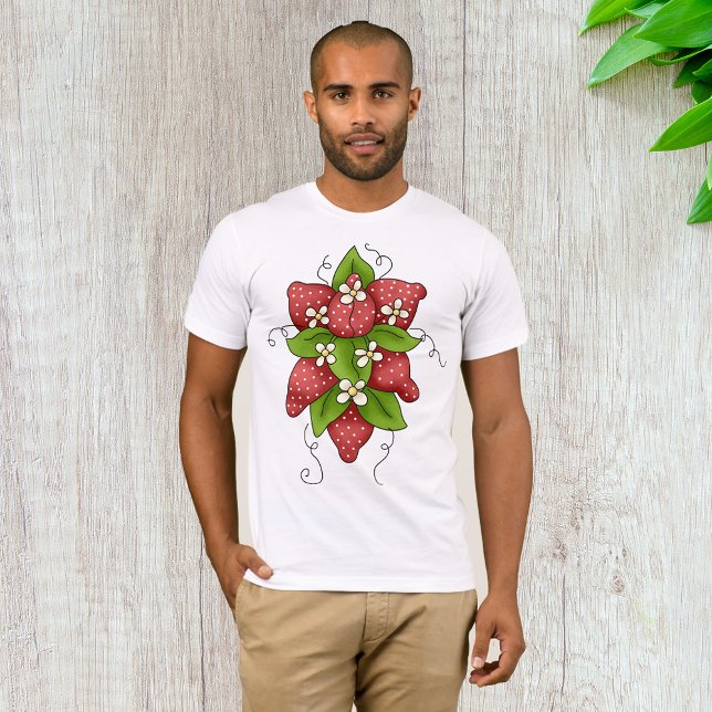Camiseta Morangos e Blossomas Adultos (Criador carregado)